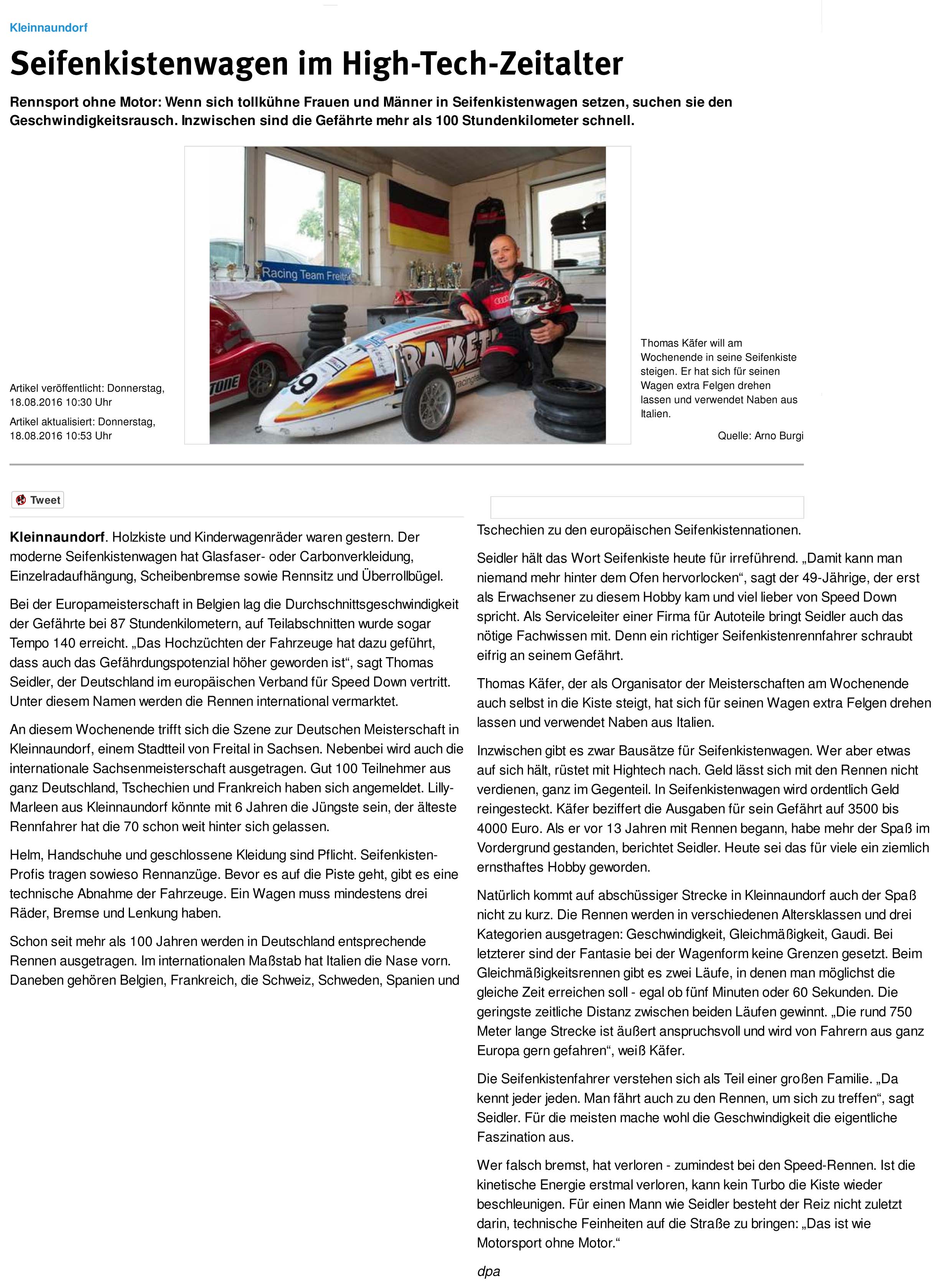 Seifenkistenwagen im High-Tech-Zeitalter - Ostsee-Zeitung